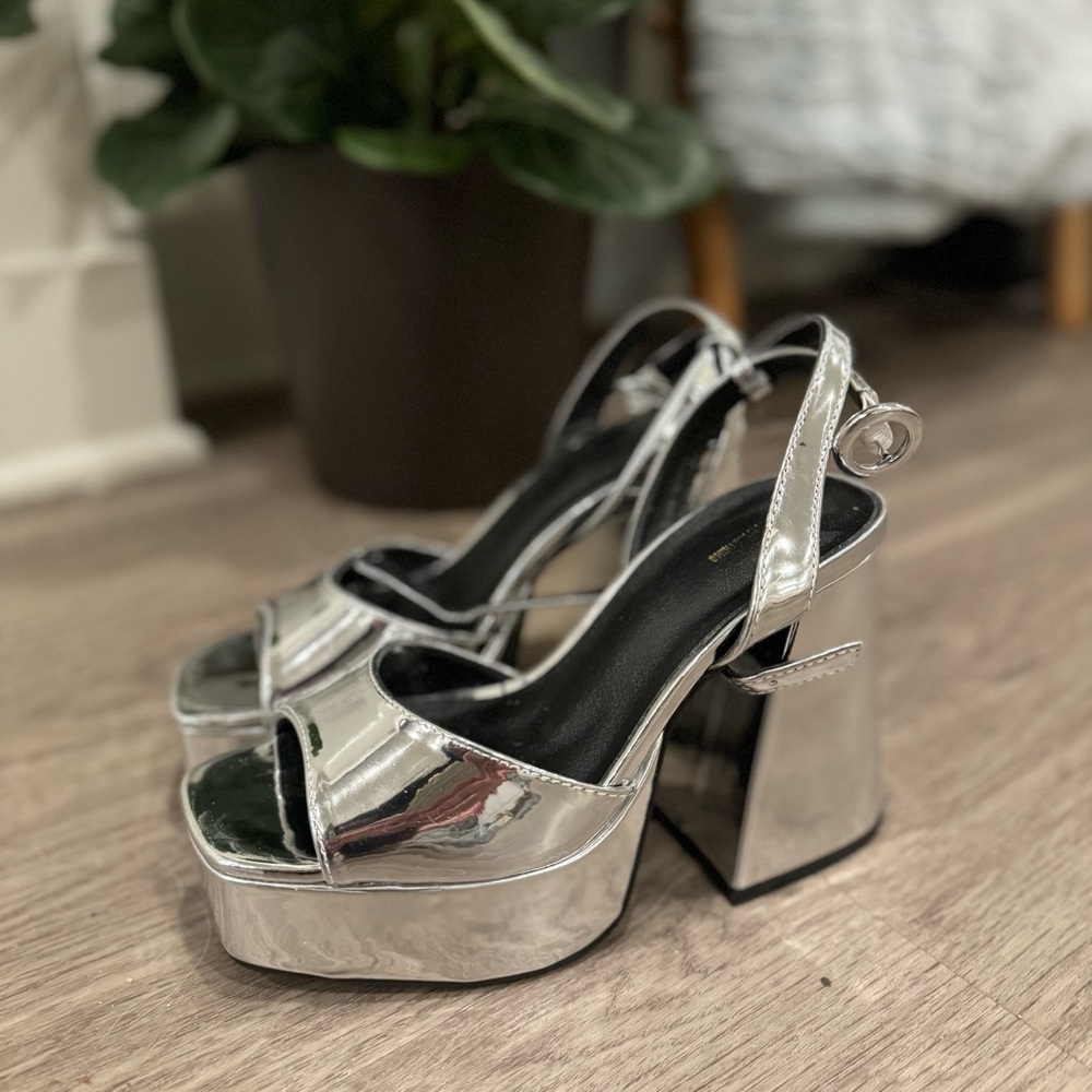 Silver Platform Heels